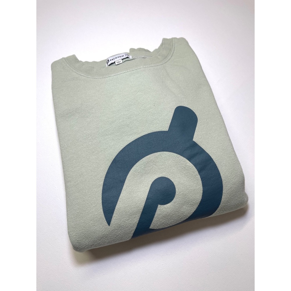 Peloton Crewneck Sweatshirt Sage Green Logo Pullover PT211361P Medium 0381
